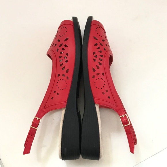 COMFORTVIEW Red Comfort Sandals Slingback Mary Women’s Size 9.5 WIDE WIDTH - Picture 12 of 16